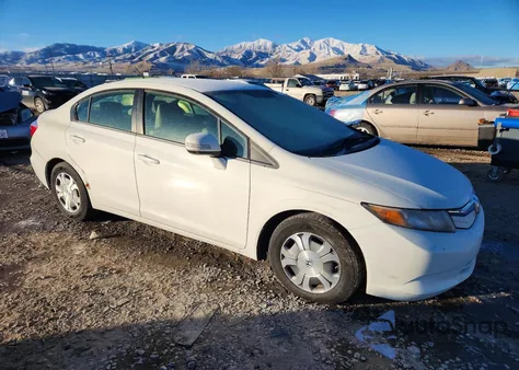 2012 Honda Civic Hybrid L from USA, damaged, VIN JHMFB4F33CS007772